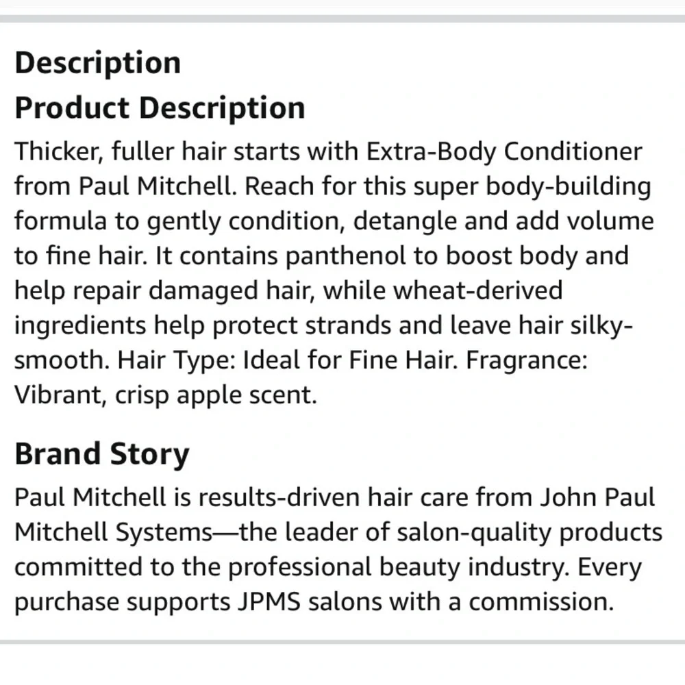 Paul Mitchell Extra-Body Hair Conditioner Detangles  Voluminizes for Thin Hair